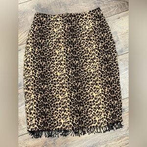 Vintage 1990’s-2000’s Allison Taylor Leopard Print Pencil Skirt